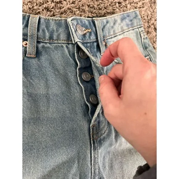 NWT Wild Fable Women's high rise Bermuda cut off Jean shorts size 0 - Picture 5 of 9